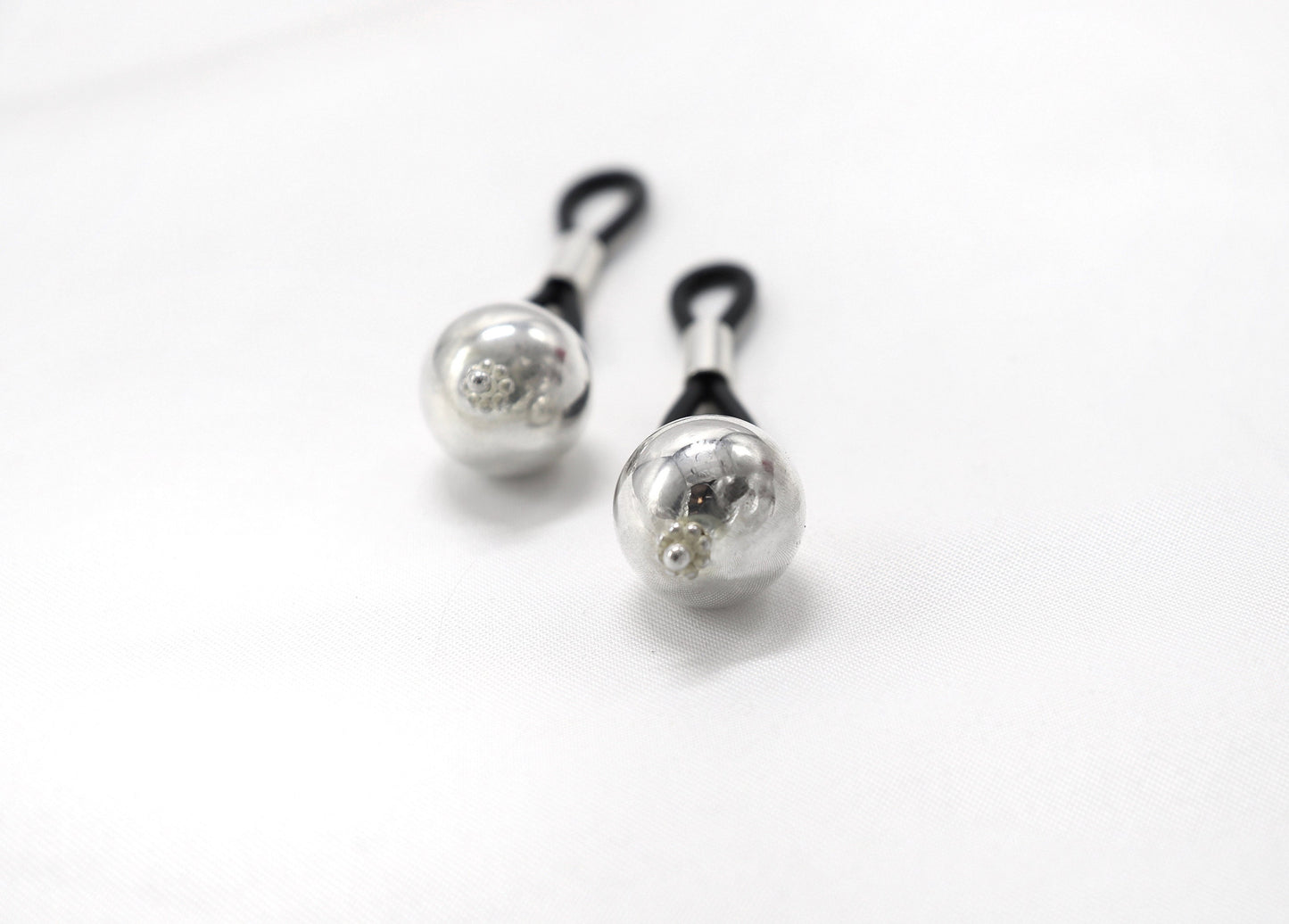 Non-Piercing Nipple Jewelry YummyNipz with Silver Balls Sterling Silver, nipple jewelry, erotic jewelry nipple, erect nipples