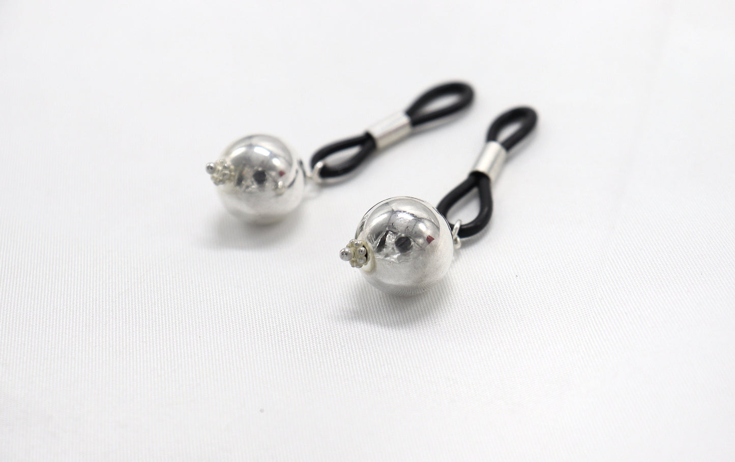 Non-Piercing Nipple Jewelry YummyNipz with Silver Balls Sterling Silver, nipple jewelry, erotic jewelry nipple, erect nipples
