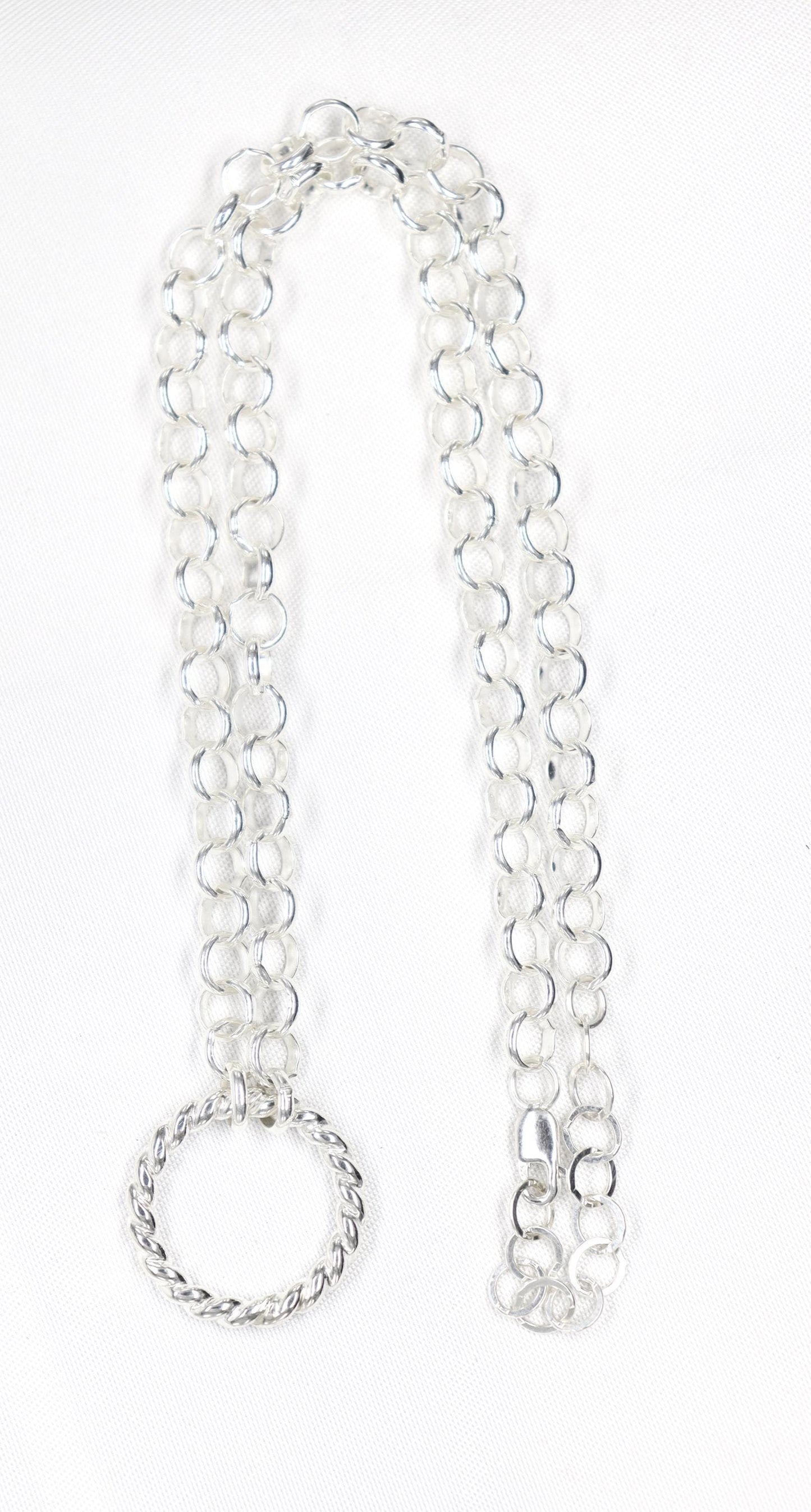 Day Collar HeavyOh Sterling Silver, Sub Day Collar, Silver O ring necklace, O ring Chocker, gift for her gift for sub bsdm 24/7 Wear gag
