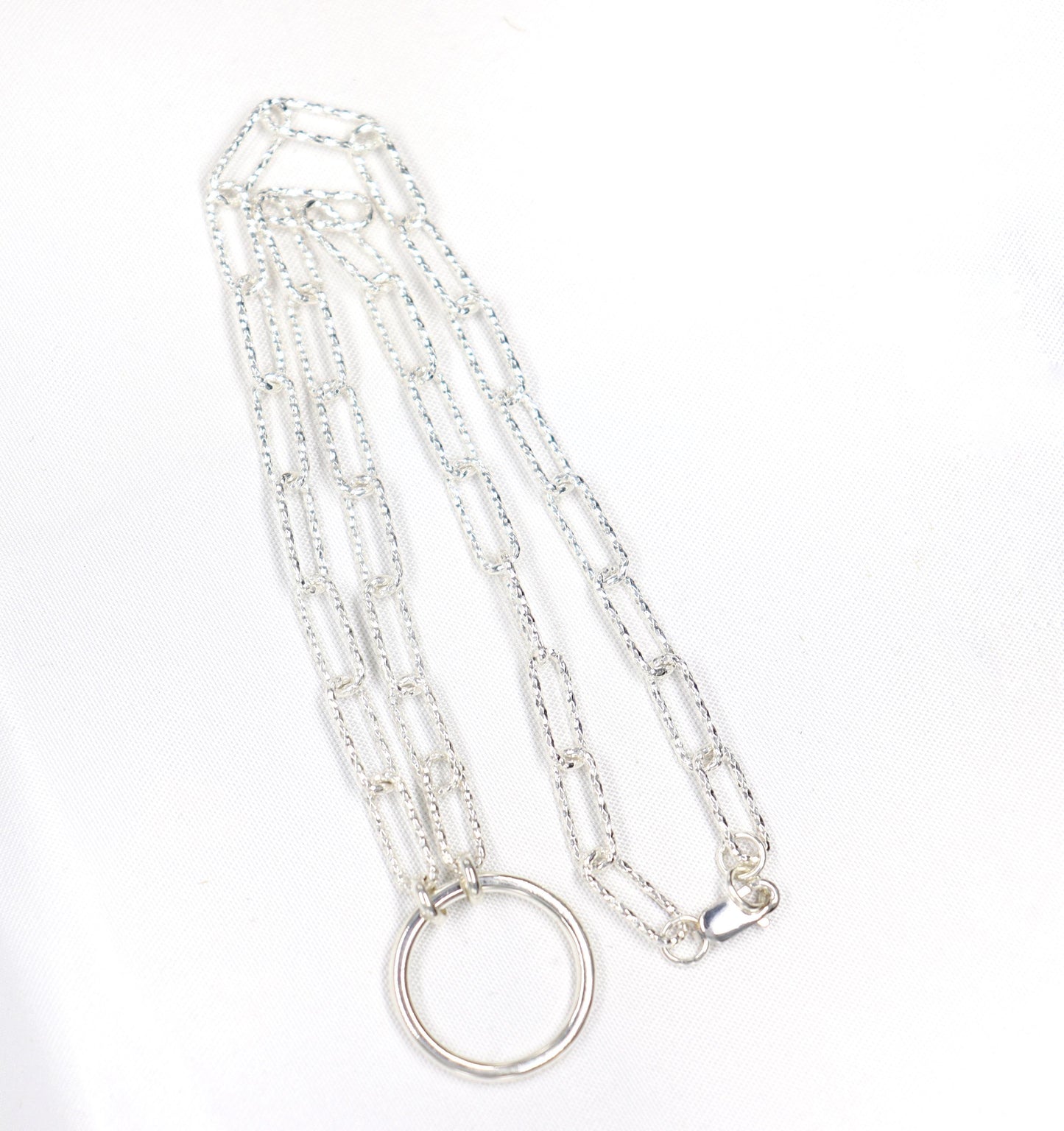 Day Collar SolidCollar Sterling Silver, Sub Day Collar, Silver O ring necklace, O ring Chocker, gift for her gift for sub bsdm 24/7 Wear gag