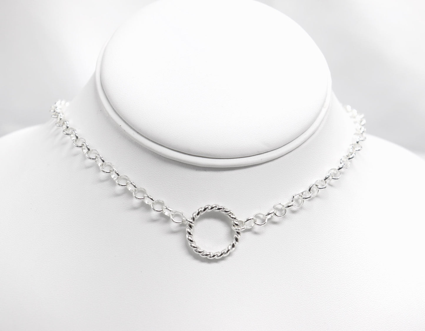 Day Collar HeavyOh Sterling Silver, Sub Day Collar, Silver O ring necklace, O ring Chocker, gift for her gift for sub bsdm 24/7 Wear gag
