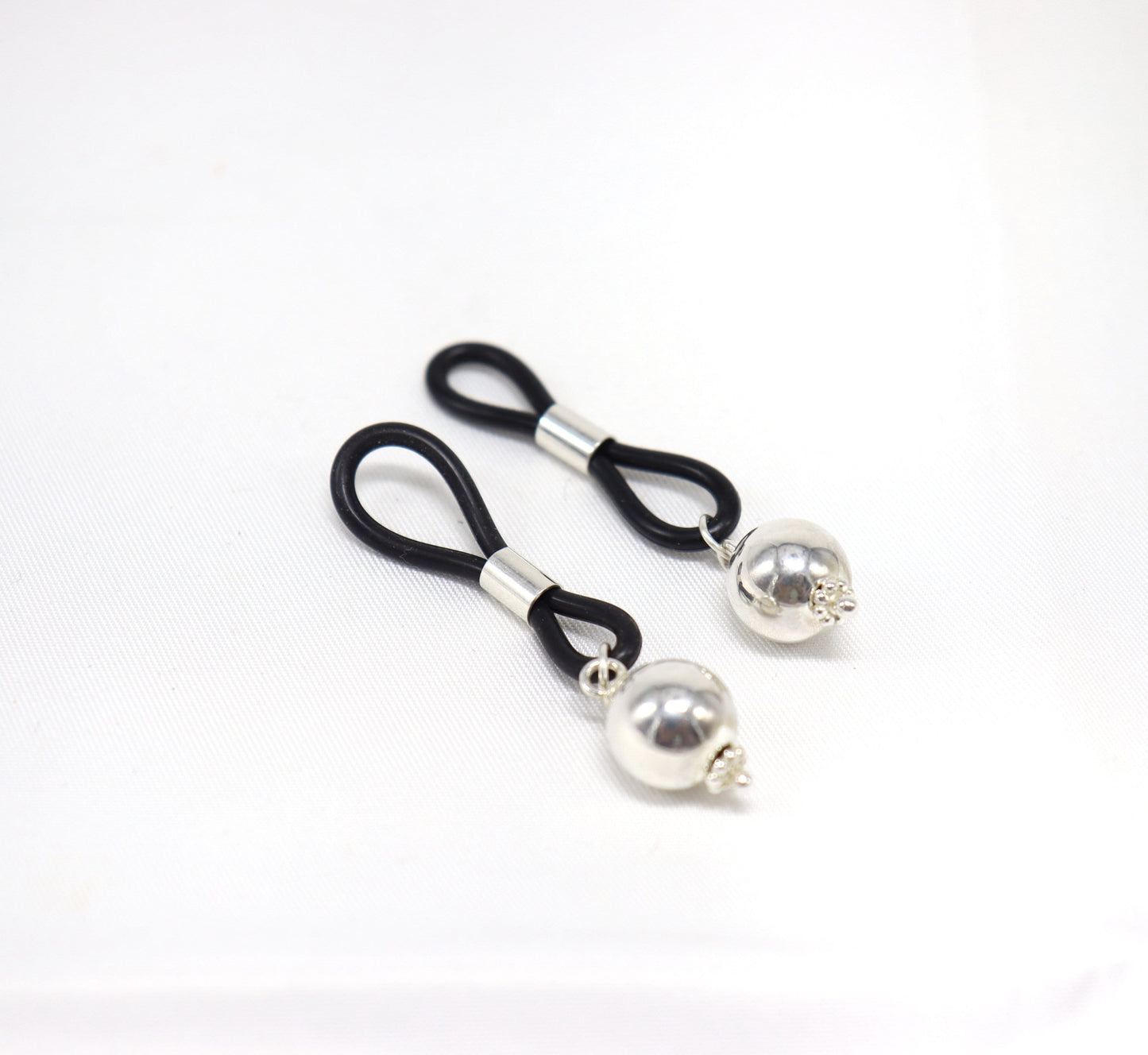 Non-Piercing Nipple Jewelry SilverNipz© with Silver Balls Sterling Silver, nipple jewelry, erotic jewelry nipple, erect nipples