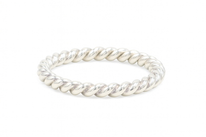 Silver braided bracelet on a white background penis bracelet dick cock cuff
