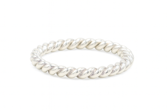 Silver braided bracelet on a white background penis bracelet dick cock cuff
