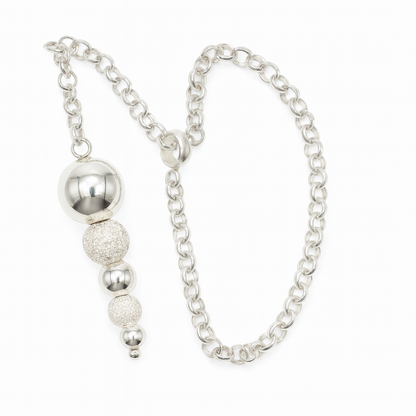 TheKinky2© – Sterling Silver Chain with Five Silver Balls | Handcrafted Adjustable Erotic Jewelry from Las Vegas