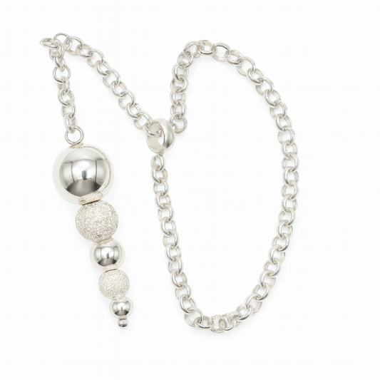 TheKinky2© – Sterling Silver Chain with Five Silver Balls | Handcrafted Adjustable Erotic Jewelry from Las Vegas