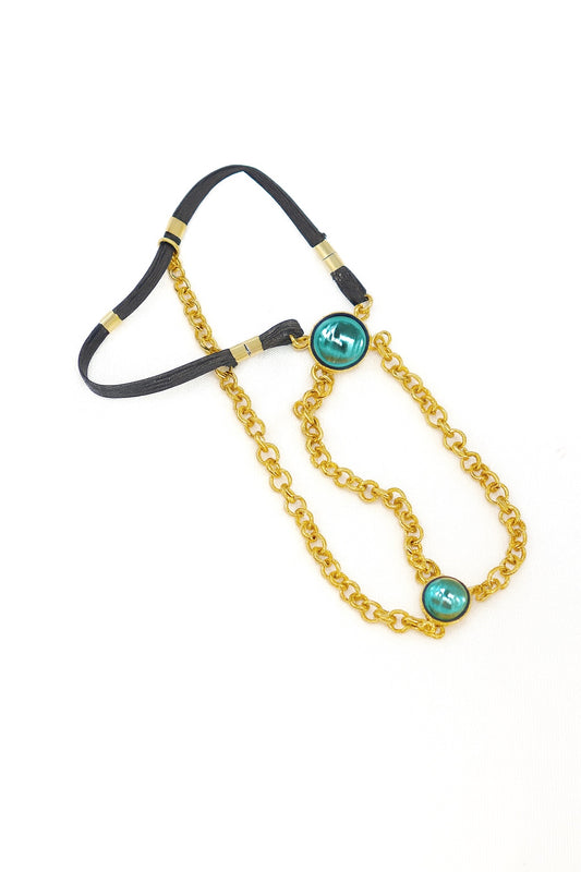 TheMightyBlue© — Adjustable Gold Cock Chain with Blue Topaz