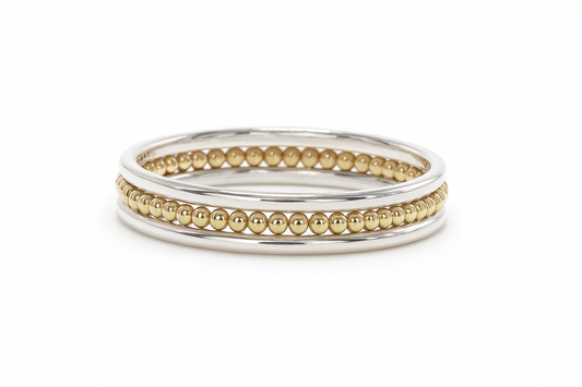 TheO© — Sterling Silver & 14K Gold Cock Bracelet Cuff