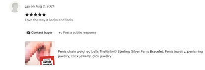 TheKinky2© – Sterling Silver Sculptural Penis Chain Bracelet with Five Polished Spheres