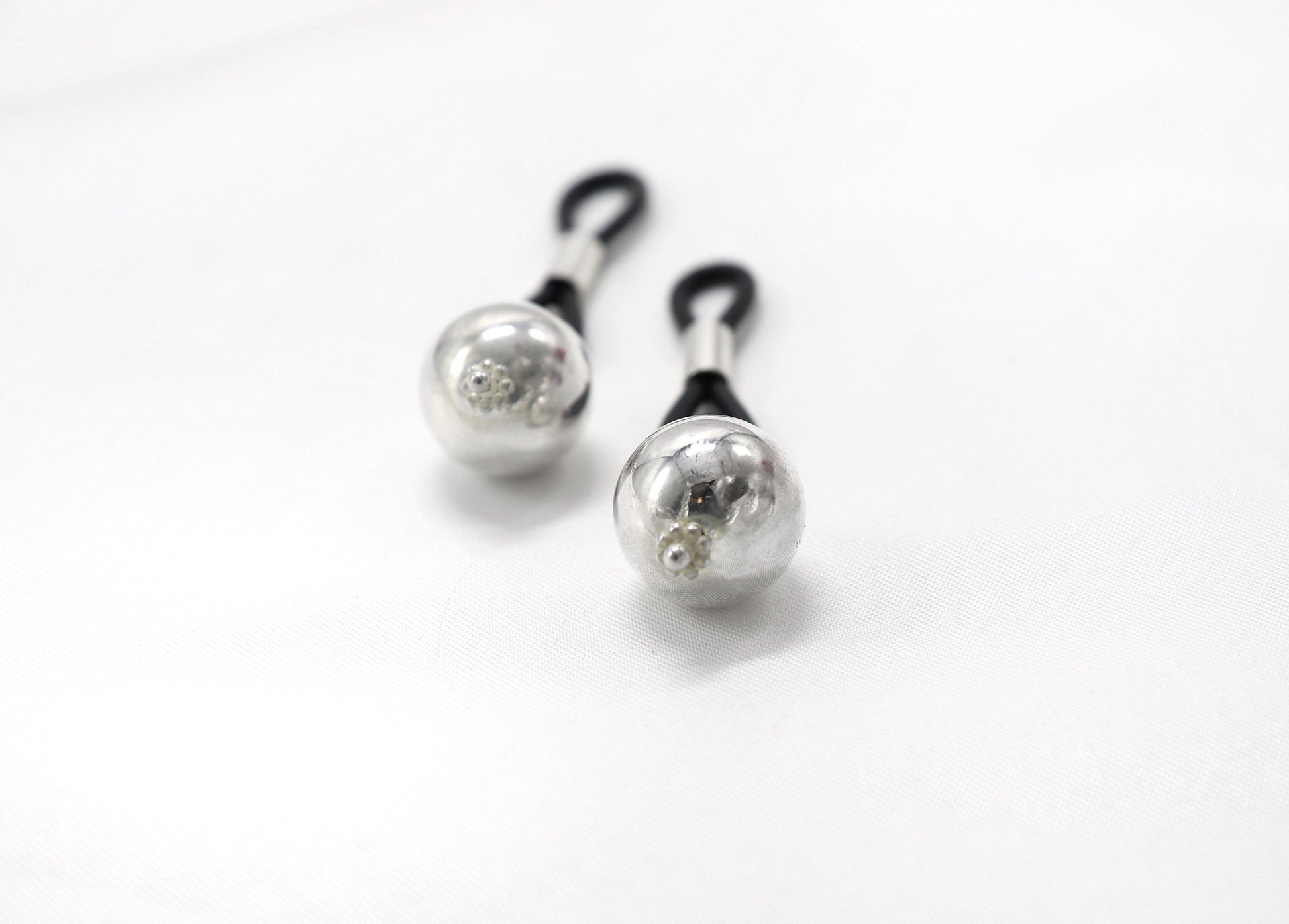 Non-Piercing Nipple Jewelry YummyNipz with Silver Balls Sterling Silver, nipple jewelry, erotic jewelry nipple, erect nipples