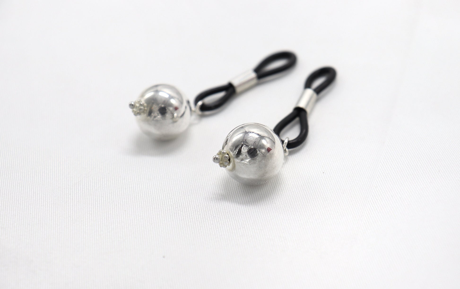 Non-Piercing Nipple Jewelry YummyNipz with Silver Balls Sterling Silver, nipple jewelry, erotic jewelry nipple, erect nipples