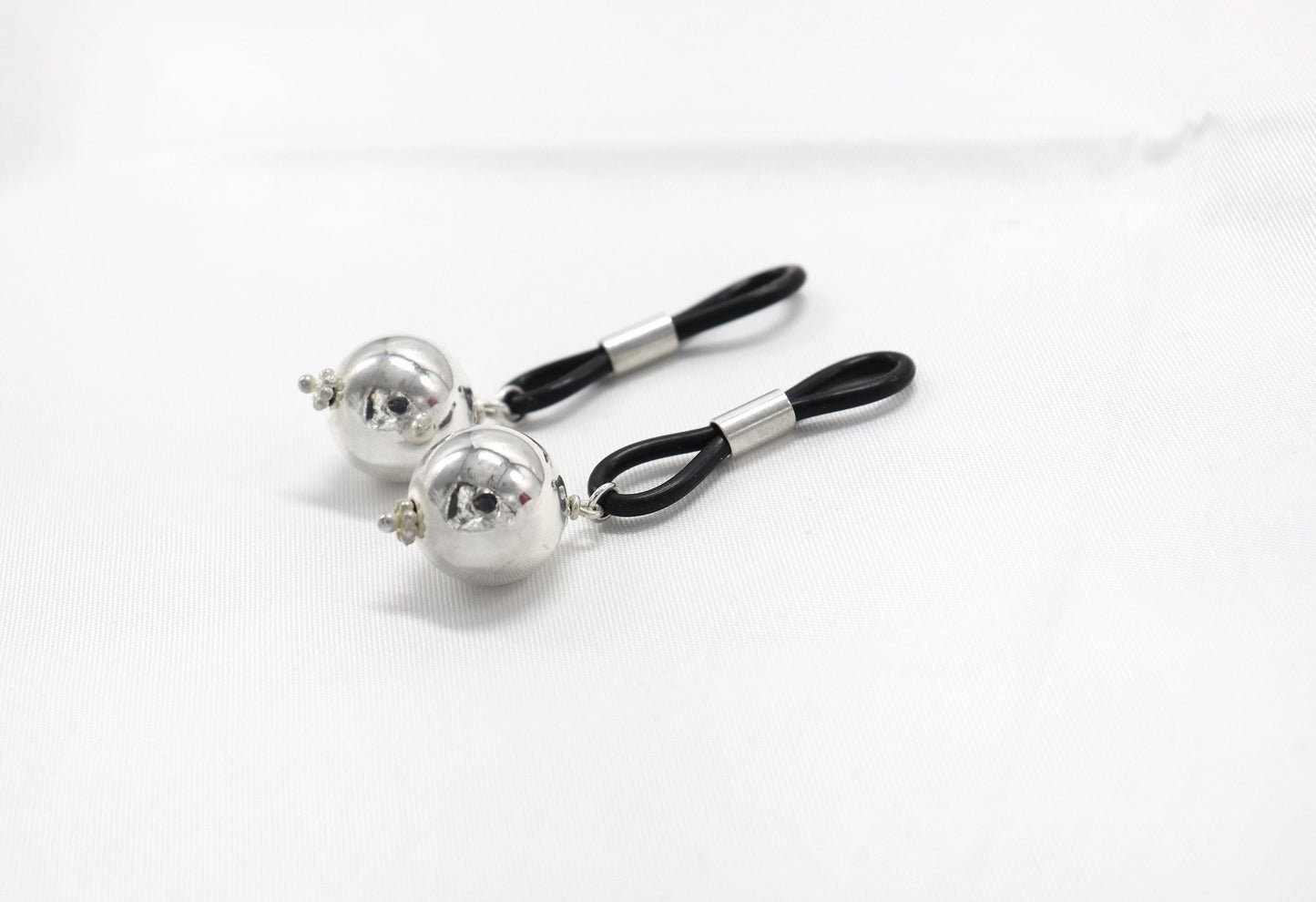 Non-Piercing Nipple Jewelry YummyNipz with Silver Balls Sterling Silver, nipple jewelry, erotic jewelry nipple, erect nipples