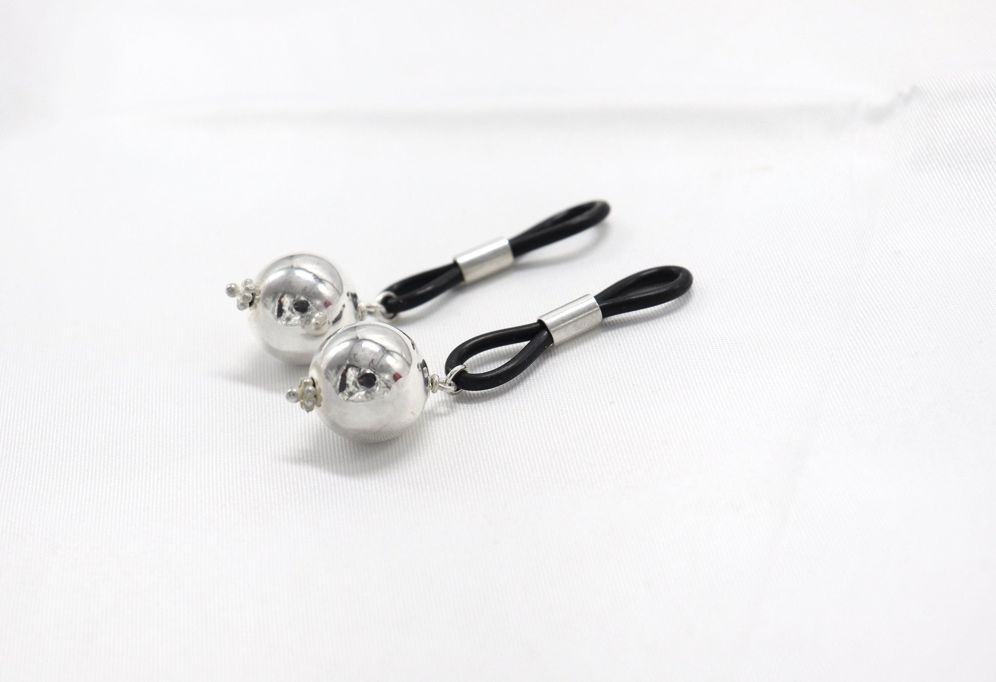 Non-Piercing Nipple Jewelry YummyNipz with Silver Balls Sterling Silver, nipple jewelry, erotic jewelry nipple, erect nipples