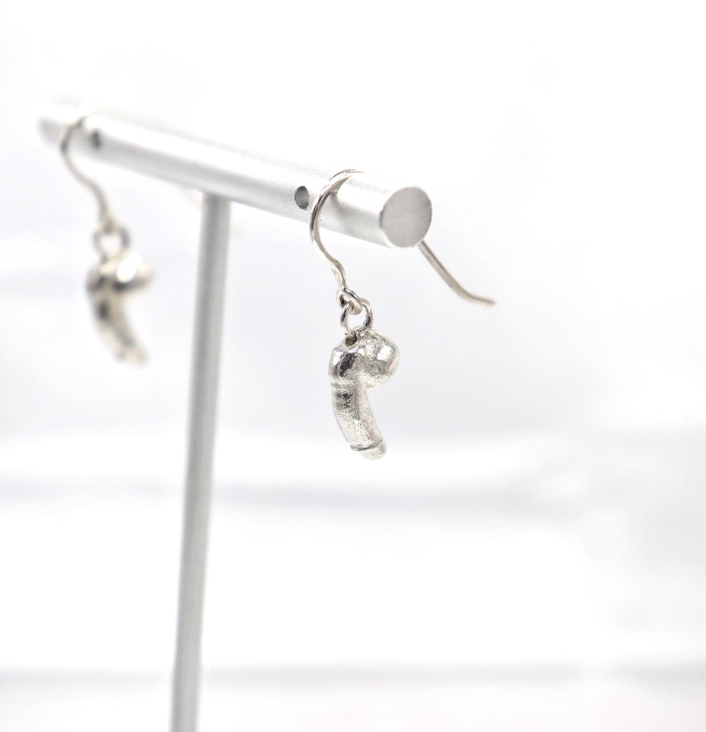 Penis pendant earrings TheD Sterling Silver, valentines day, phallus earrings, cock earrings, dick earrings Genitalia earrings, Gift For Men