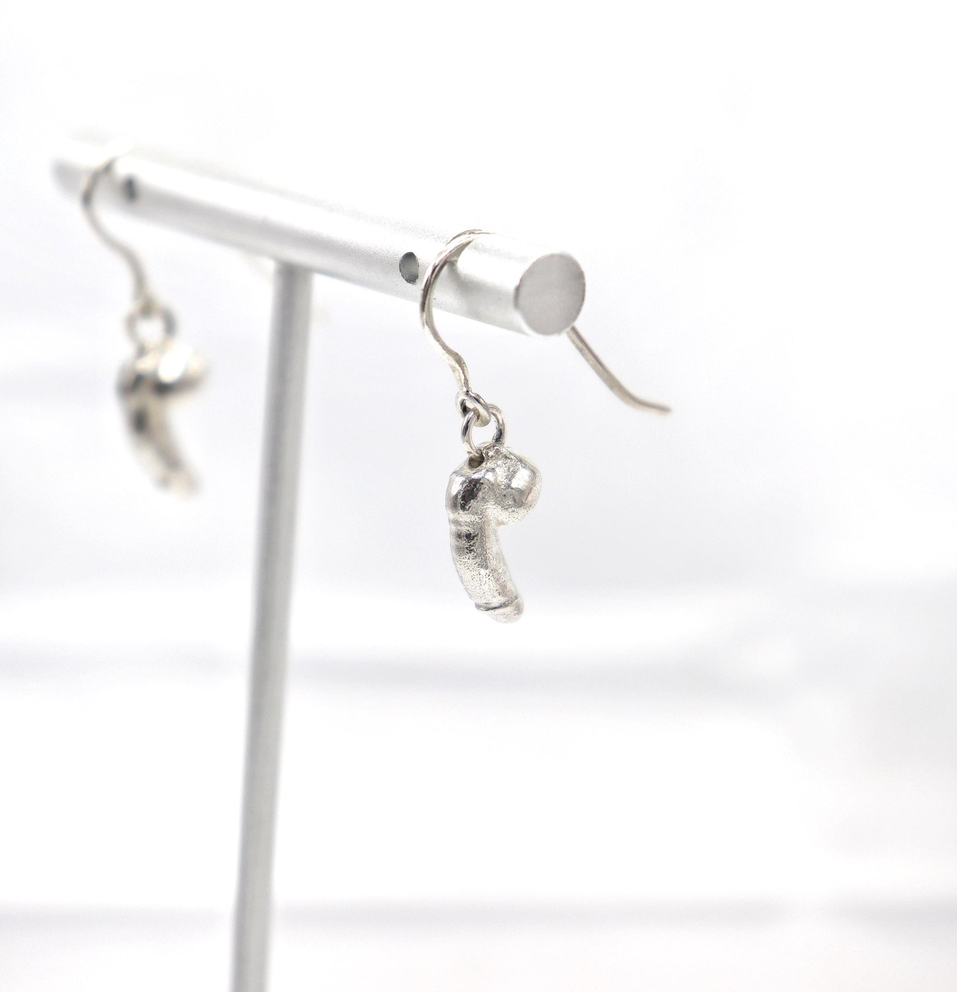 Penis pendant earrings TheD Sterling Silver, valentines day, phallus earrings, cock earrings, dick earrings Genitalia earrings, Gift For Men