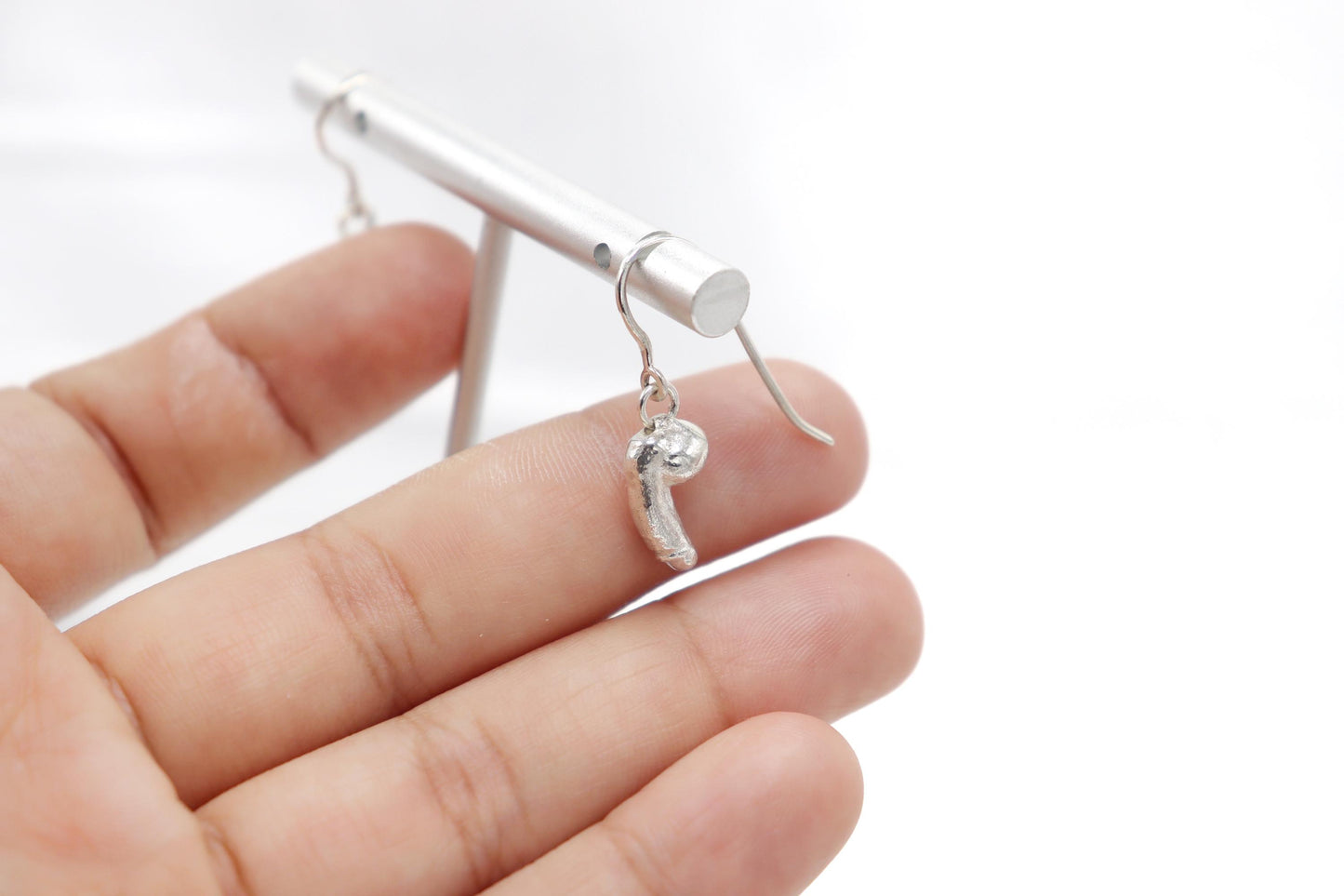 Penis pendant earrings TheD Sterling Silver, valentines day, phallus earrings, cock earrings, dick earrings Genitalia earrings, Gift For Men
