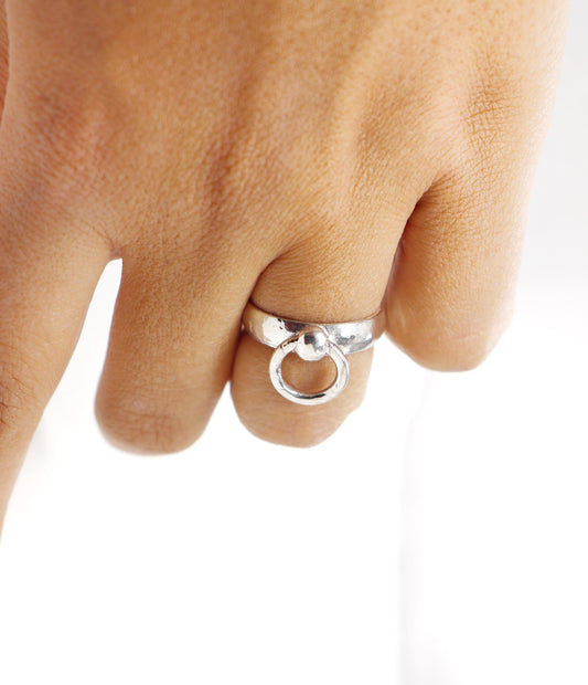 Day Ring TheOhring Sterling Silver, Sub Day Ring, Silver O ring, Slave , gift for sub bsdm 24/7 Wear gag bondage unisex