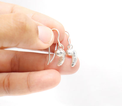 Penis pendant earrings TheD Sterling Silver, valentines day, phallus earrings, cock earrings, dick earrings Genitalia earrings, Gift For Men
