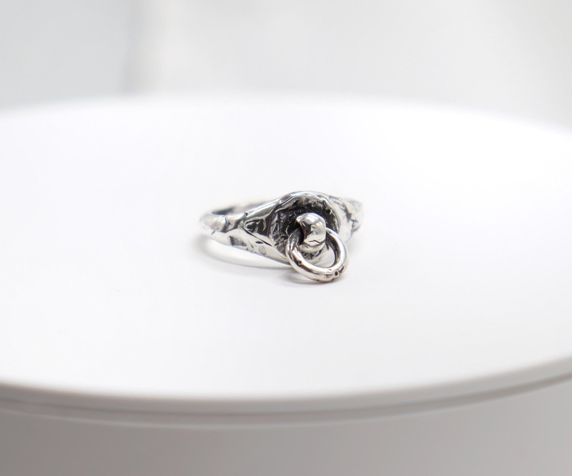 Day Ring CircleOh Sterling Silver, Sub Day Ring, Silver O ring, Slave , gift for sub bsdm 24/7 Wear gag bondage unisex