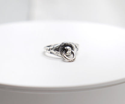Day Ring CircleOh Sterling Silver, Sub Day Ring, Silver O ring, Slave , gift for sub bsdm 24/7 Wear gag bondage unisex
