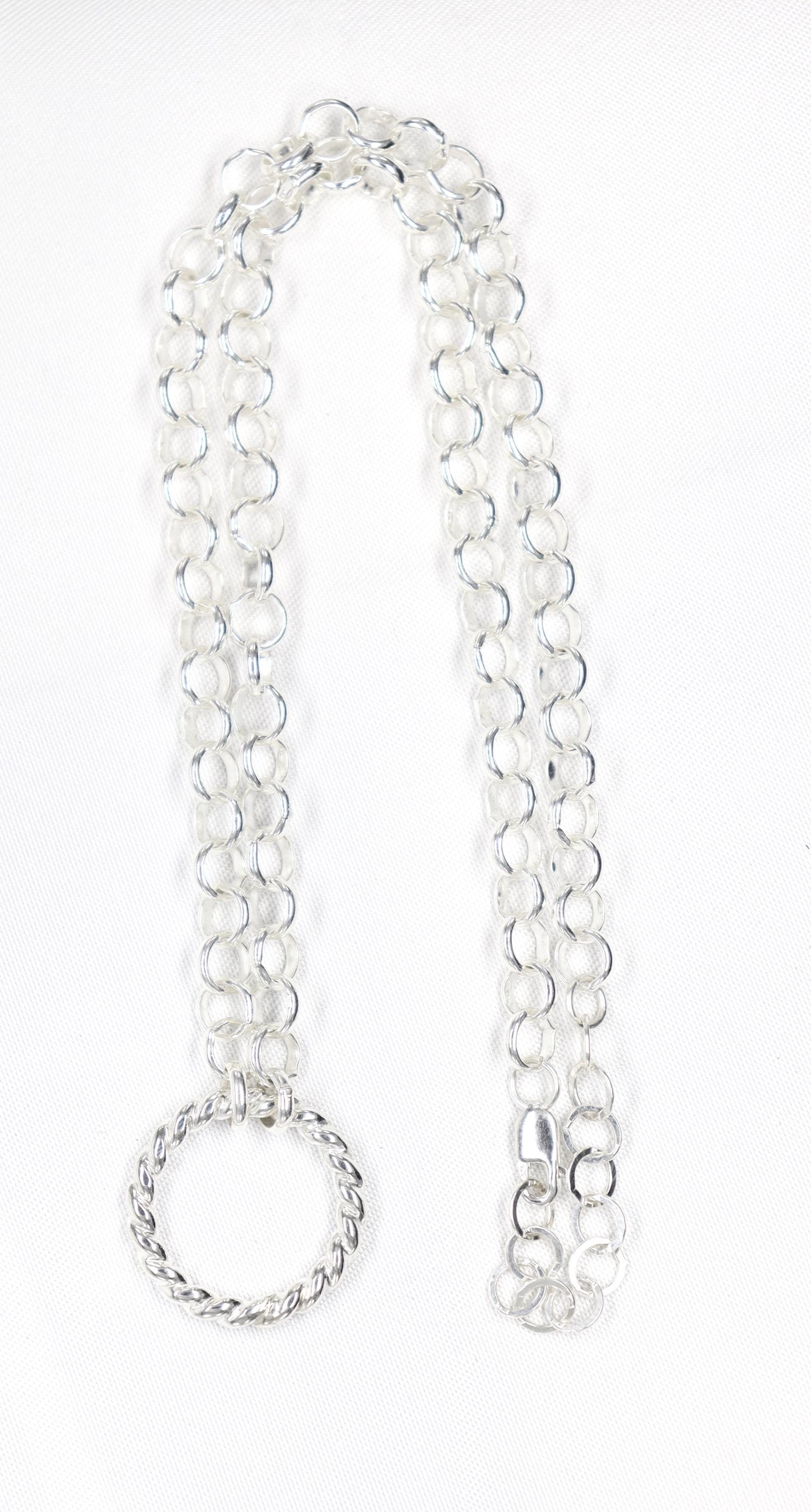 Day Collar HeavyOh Sterling Silver, Sub Day Collar, Silver O ring necklace, O ring Chocker, gift for her gift for sub bsdm 24/7 Wear gag