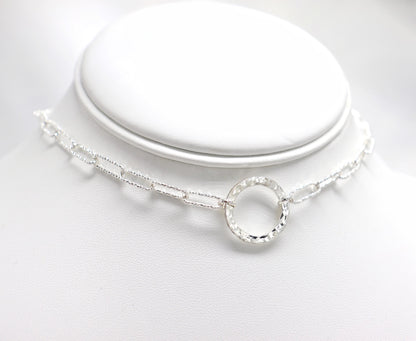 Day Collar TheOhbaby Sterling Silver, Sub Day Collar, Silver O ring necklace, O ring Chocker, gift for her gift for sub bsdm 24/7 Wear gag