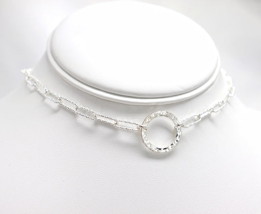 Day Collar TheOhbaby Sterling Silver, Sub Day Collar, Silver O ring necklace, O ring Chocker, gift for her gift for sub bsdm 24/7 Wear gag