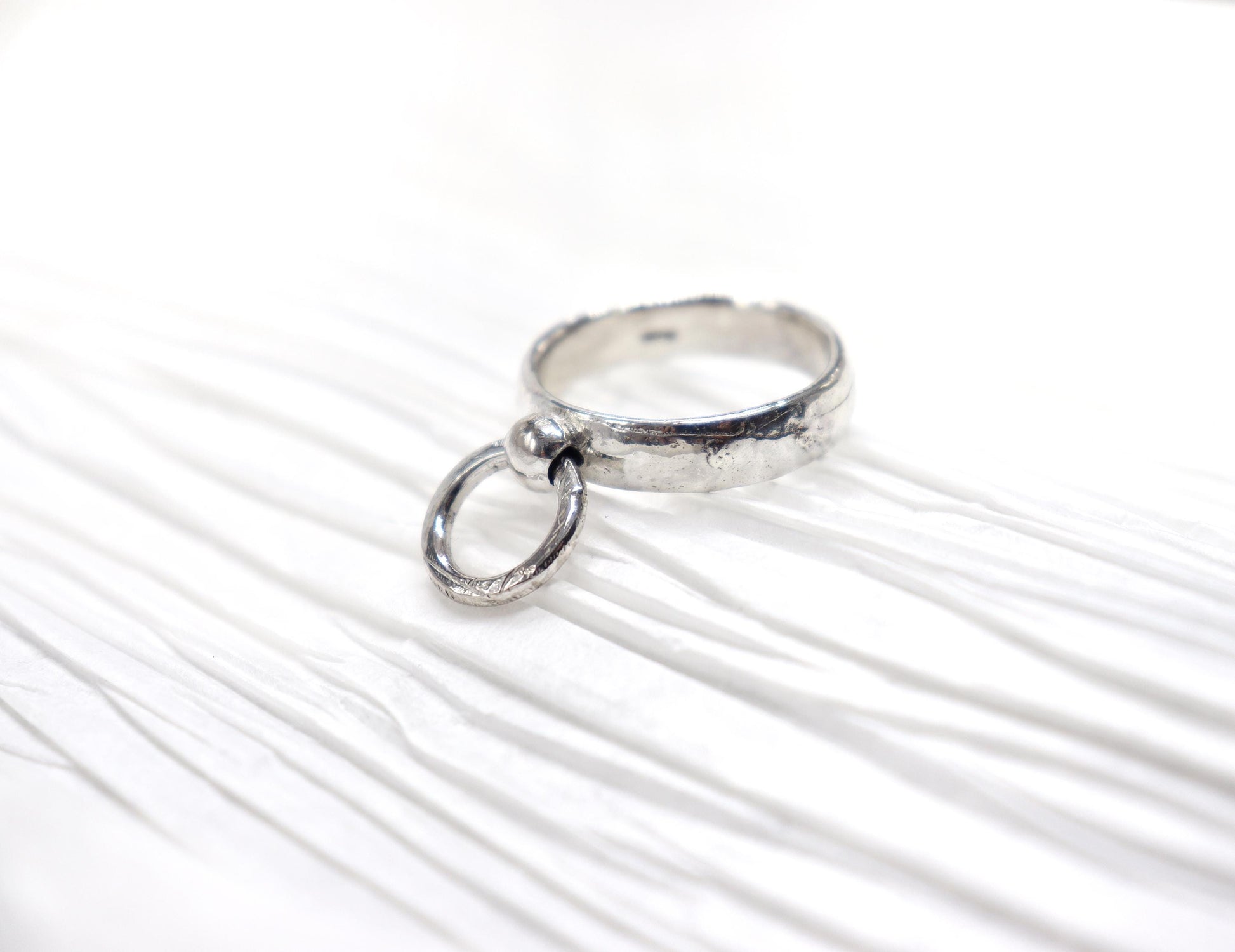 Day Ring TheOhring Sterling Silver, Sub Day Ring, Silver O ring, Slave , gift for sub bsdm 24/7 Wear gag bondage unisex