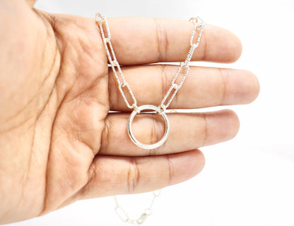 Day Collar SolidCollar Sterling Silver, Sub Day Collar, Silver O ring necklace, O ring Chocker, gift for her gift for sub bsdm 24/7 Wear gag