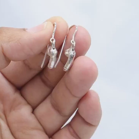 Penis pendant earrings TheD Sterling Silver, valentines day, phallus earrings, cock earrings, dick earrings Genitalia earrings, Gift For Men