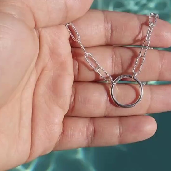 Day Collar SolidCollar Sterling Silver, Sub Day Collar, Silver O ring necklace, O ring Chocker, gift for her gift for sub bsdm 24/7 Wear gag