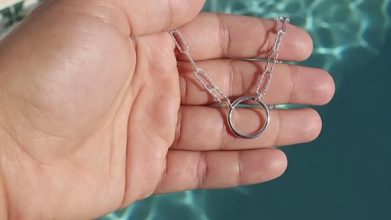 Day Collar SolidCollar Sterling Silver, Sub Day Collar, Silver O ring necklace, O ring Chocker, gift for her gift for sub bsdm 24/7 Wear gag