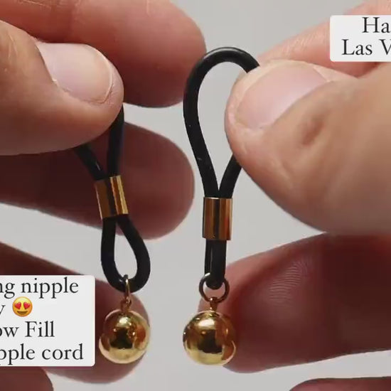 Non-Piercing Nipple Jewelry Nipps© with Gold Balls Pendants in 14k Gold Fill, nipple jewelry, erotic jewelry nipple, erect nipples