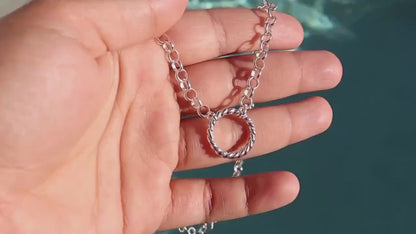 Day Collar HeavyOh Sterling Silver, Sub Day Collar, Silver O ring necklace, O ring Chocker, gift for her gift for sub bsdm 24/7 Wear gag