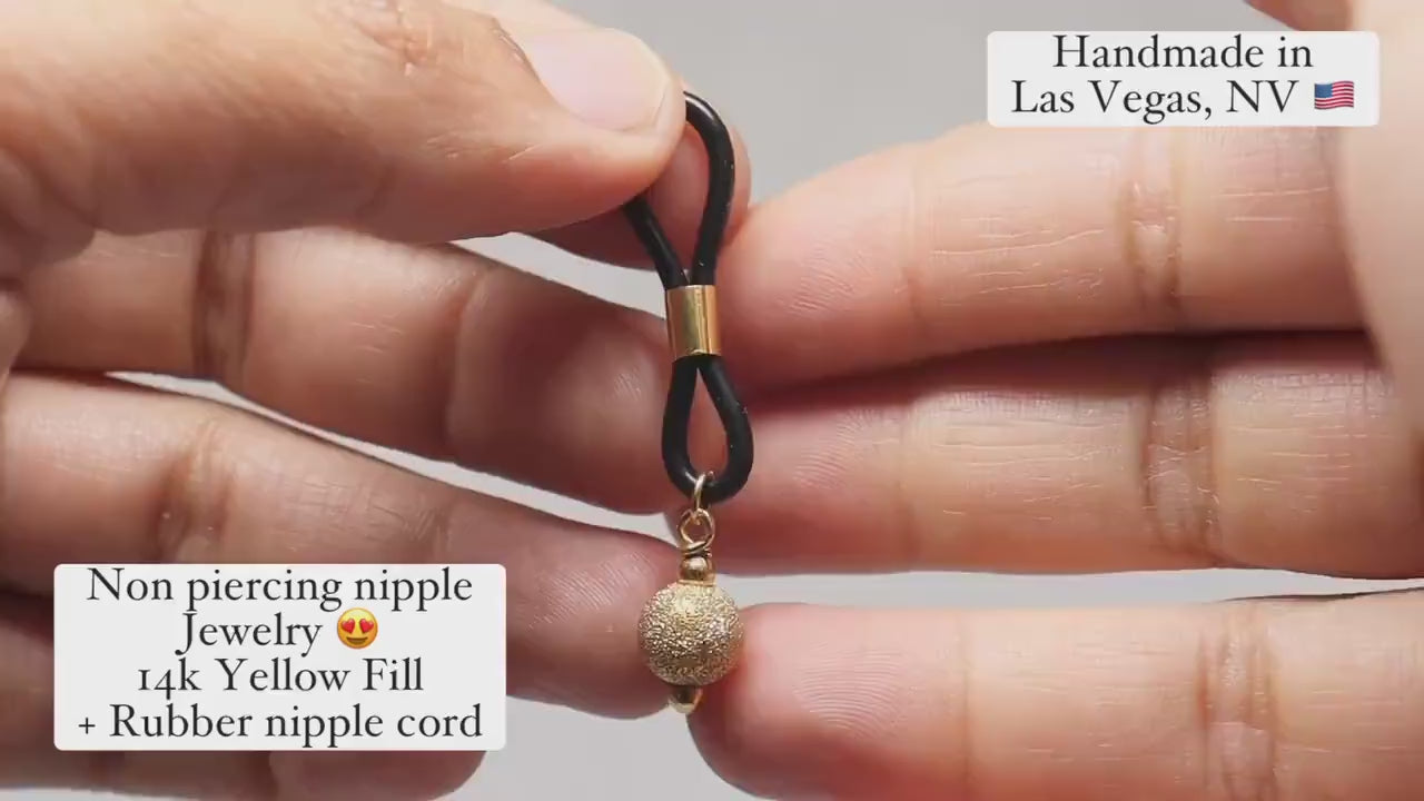 Non-Piercing Nipple Jewelry ShinyNipps© with Gold Balls Pendants in 14k Gold Fill, nipple jewelry, erotic jewelry nipple, erect nipples