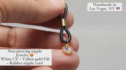 Non-Piercing Nipple Jewelry Jewelz© with heart Pendant in 14k Gold Fill, nipple jewelry, erotic jewelry nipple, erect nipples, sexy jewelry