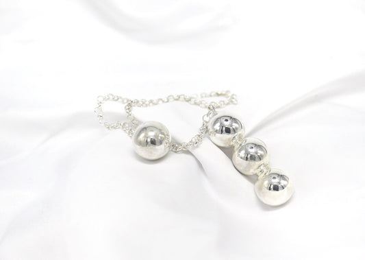 Beaded Butt Plug TheOriginal © men and women Sterling Silver Anal Plug Weighted Butt Plug Ribbed Plug beginner Sex Toy Adult Toys bdsm tail