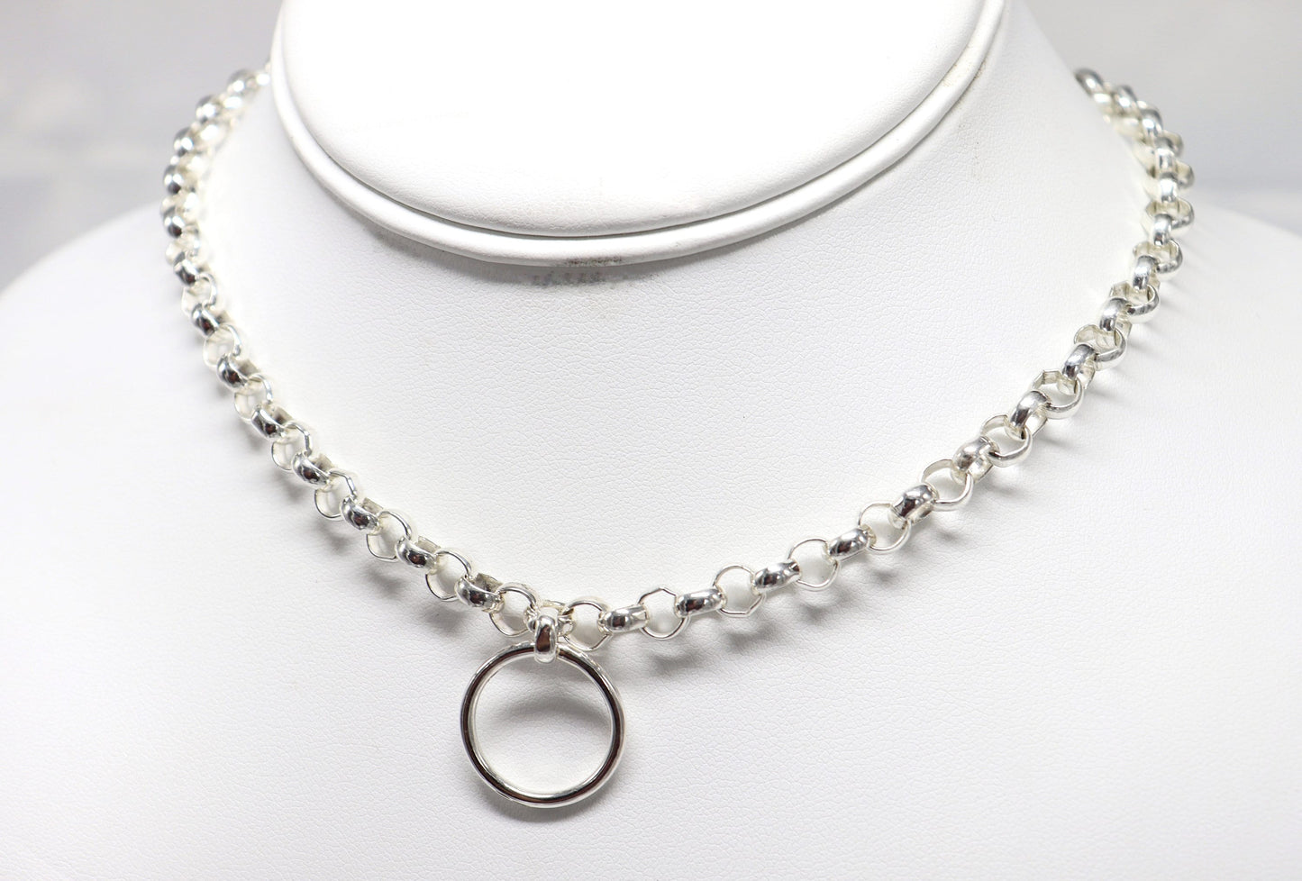 Day Collar TheOh © Sterling Silver, Sub Day Collar, Silver O ring necklace, O ring Chocker, gift for her gift for sub bsdm 24/7 Wear