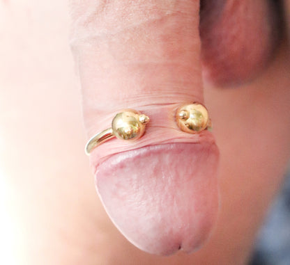 Penis glans ring HBalls© 14k Yellow gold fill, Penis jewelry, penis ring jewelry, cock jewelry, dick jewelry, penis chain, penis ring, Adult