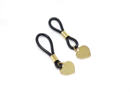 Non-Piercing Nipple Jewelry with heart Pendant in Gold Fill, nipple jewelry, erotic jewelry nipple, erect nipples, sexy jewelry