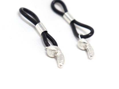 Non-Piercing Nipple Jewelry SpicyP© with heart Penis Pendant in Sterling Silver, nipple jewelry, erotic jewelry nipple, erect nipples, sexy