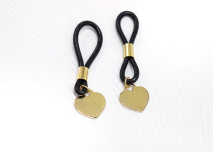 Non-Piercing Nipple Jewelry with heart Pendant in Gold Fill, nipple jewelry, erotic jewelry nipple, erect nipples, sexy jewelry