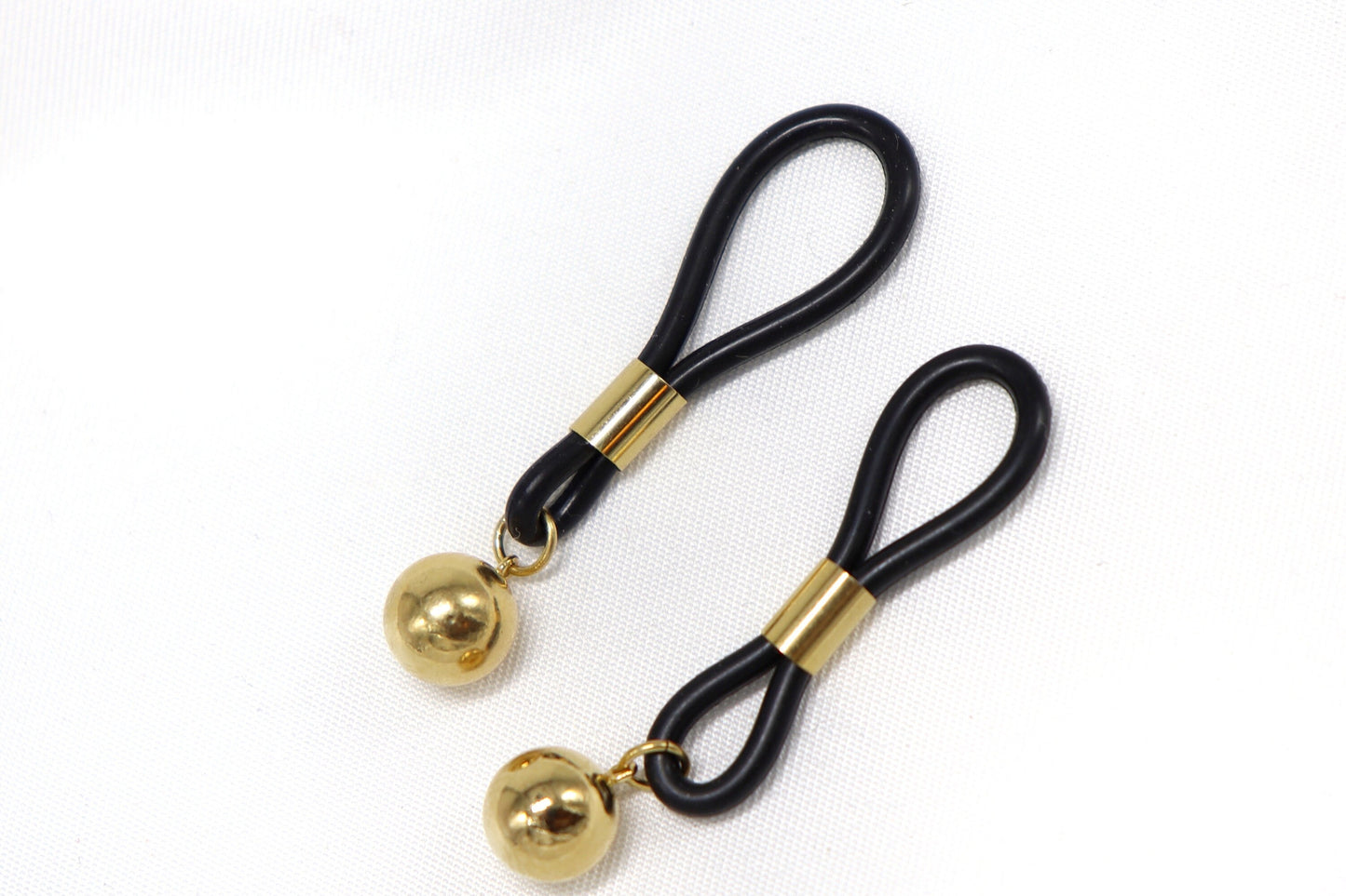 Non-Piercing Nipple Jewelry Nipps© with Gold Balls Pendants in 14k Gold Fill, nipple jewelry, erotic jewelry nipple, erect nipples