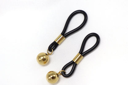Non-Piercing Nipple Jewelry Nipps© with Gold Balls Pendants in 14k Gold Fill, nipple jewelry, erotic jewelry nipple, erect nipples