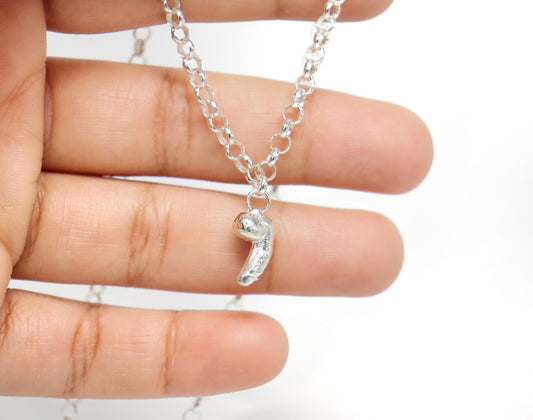 Penis pendant necklace TheP © Sterling Silver, valentines day, phallus necklace, cock necklace, dick chain Genitalia Pendant, Gift For Men