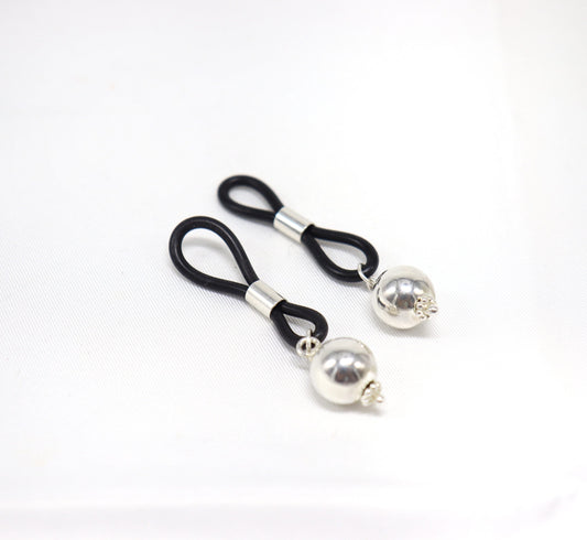 Non-Piercing Nipple Jewelry SilverNipz© with Silver Balls Sterling Silver, nipple jewelry, erotic jewelry nipple, erect nipples