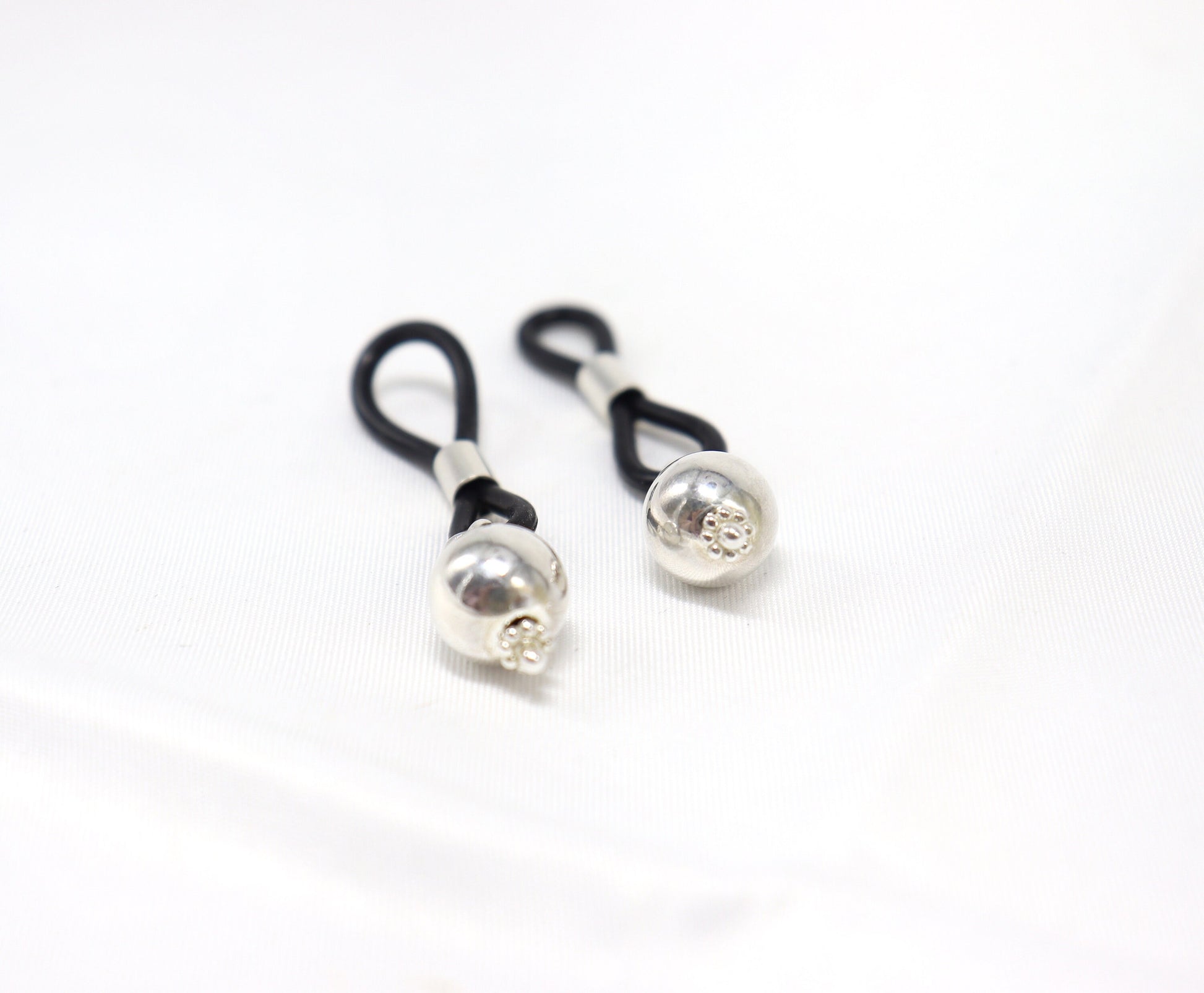 Non-Piercing Nipple Jewelry SilverNipz© with Silver Balls Sterling Silver, nipple jewelry, erotic jewelry nipple, erect nipples