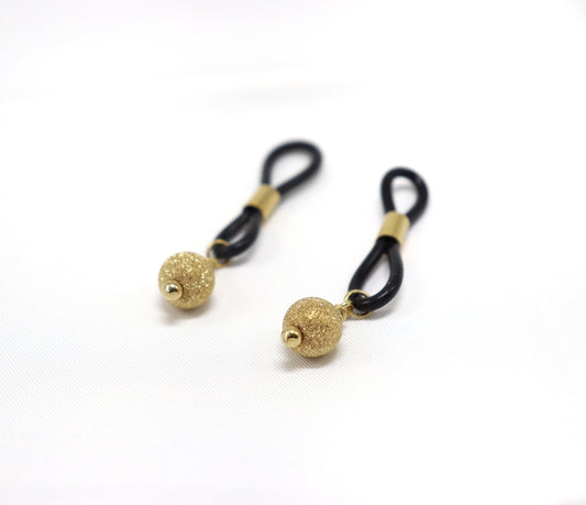Non-Piercing Nipple Jewelry ShinyNipps© with Gold Balls Pendants in 14k Gold Fill, nipple jewelry, erotic jewelry nipple, erect nipples
